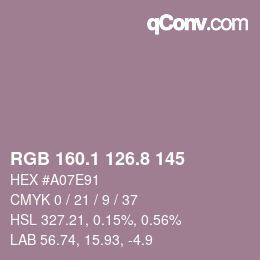 Color code: RGB 160.1 126.8 145 | qconv.com
