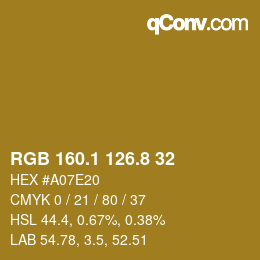 Color code: RGB 160.1 126.8 32 | qconv.com