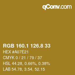 Color code: RGB 160.1 126.8 33 | qconv.com