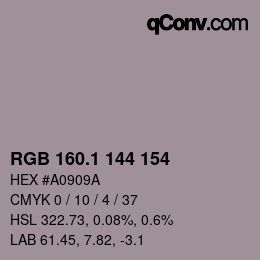 Color code: RGB 160.1 144 154 | qconv.com