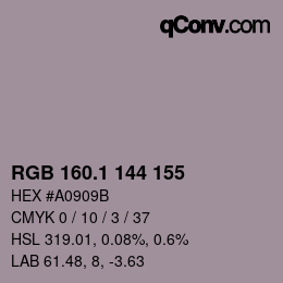 Color code: RGB 160.1 144 155 | qconv.com
