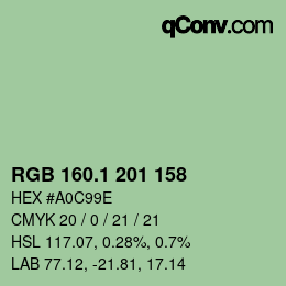 Color code: RGB 160.1 201 158 | qconv.com