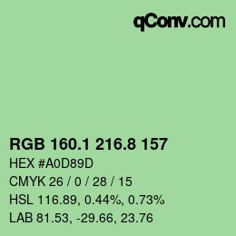 Color code: RGB 160.1 216.8 157 | qconv.com