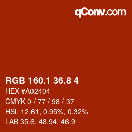 Color code: RGB 160.1 36.8 4 | qconv.com