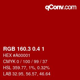 カラーコード: RGB 160.3 0.4 1 | qconv.com