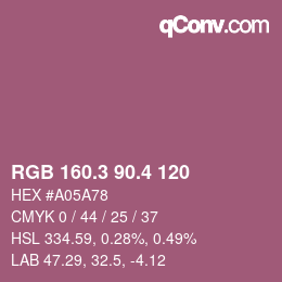 カラーコード: RGB 160.3 90.4 120 | qconv.com