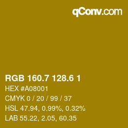 カラーコード: RGB 160.7 128.6 1 | qconv.com