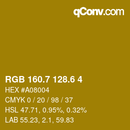 カラーコード: RGB 160.7 128.6 4 | qconv.com