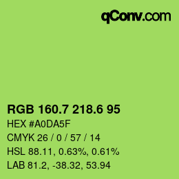 カラーコード: RGB 160.7 218.6 95 | qconv.com