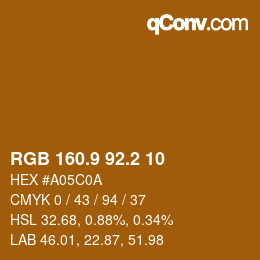 Color code: RGB 160.9 92.2 10 | qconv.com