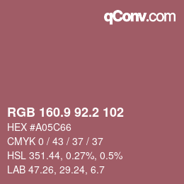 Color code: RGB 160.9 92.2 102 | qconv.com