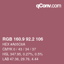 Color code: RGB 160.9 92.2 106 | qconv.com
