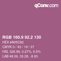 Color code: RGB 160.9 92.2 130 | qconv.com
