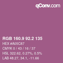 Color code: RGB 160.9 92.2 135 | qconv.com