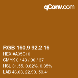 Farbcode: RGB 160.9 92.2 16 | qconv.com