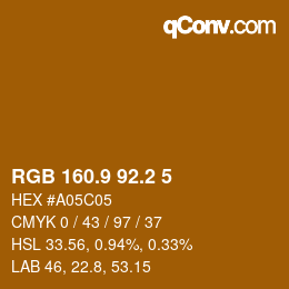 Color code: RGB 160.9 92.2 5 | qconv.com