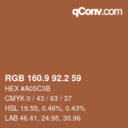 Color code: RGB 160.9 92.2 59 | qconv.com