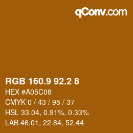 Color code: RGB 160.9 92.2 8 | qconv.com