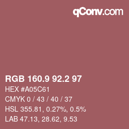 Color code: RGB 160.9 92.2 97 | qconv.com