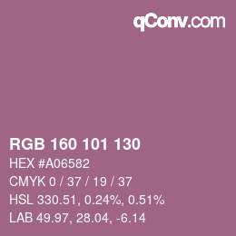 Color code: RGB 160 101 130 | qconv.com