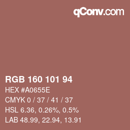 カラーコード: RGB 160 101 94 | qconv.com