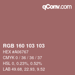 Color code: RGB 160 103 103 | qconv.com