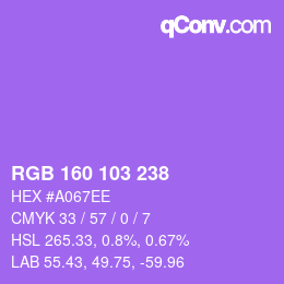 Color code: RGB 160 103 238 | qconv.com