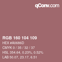 Color code: RGB 160 104 109 | qconv.com