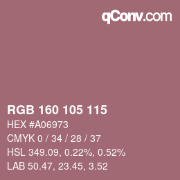 カラーコード: RGB 160 105 115 | qconv.com