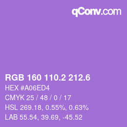 カラーコード: RGB 160 110.2 212.6 | qconv.com