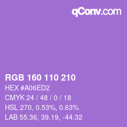 Color code: RGB 160 110 210 | qconv.com