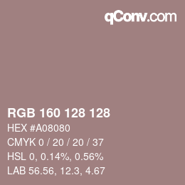 Color code: RGB 160 128 128 | qconv.com