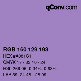 Color code: RGB 160 129 193 | qconv.com