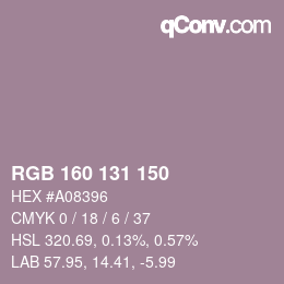 Farbcode: RGB 160 131 150 | qconv.com