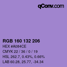 カラーコード: RGB 160 132 206 | qconv.com