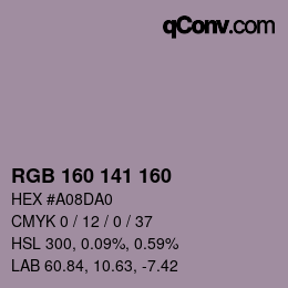 Color code: RGB 160 141 160 | qconv.com