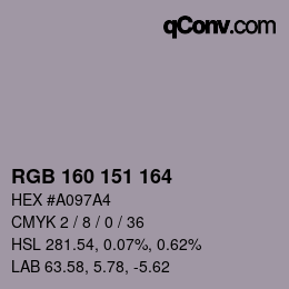 Color code: RGB 160 151 164 | qconv.com