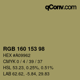 カラーコード: RGB 160 153 98 | qconv.com