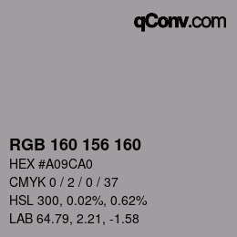 Color code: RGB 160 156 160 | qconv.com