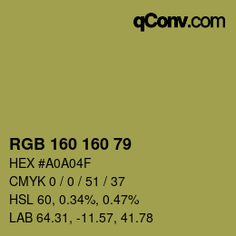 Color code: RGB 160 160 79 | qconv.com