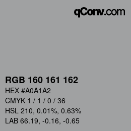 カラーコード: RGB 160 161 162 | qconv.com