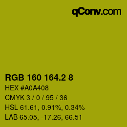 カラーコード: RGB 160 164.2 8 | qconv.com