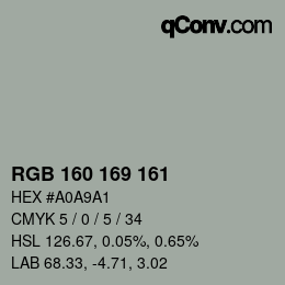 Code couleur: RGB 160 169 161 | qconv.com