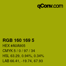 Farbcode: RGB 160 169 5 | qconv.com