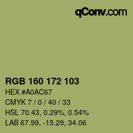 カラーコード: RGB 160 172 103 | qconv.com