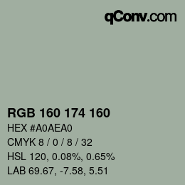 Código de color: RGB 160 174 160 | qconv.com