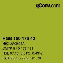 颜色代码: RGB 160 176 42 | qconv.com