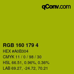 Color code: RGB 160 179 4 | qconv.com