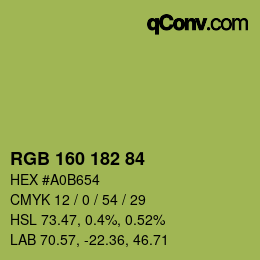Farbcode: RGB 160 182 84 | qconv.com