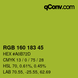 カラーコード: RGB 160 183 45 | qconv.com